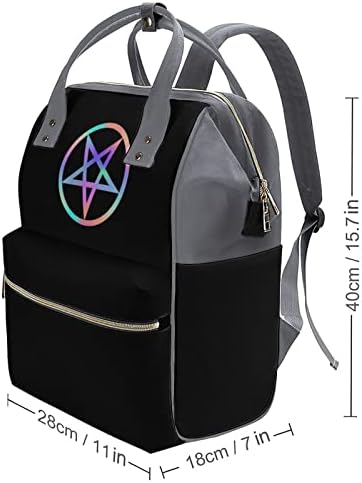 Magic Bright Bright Pentagram Segumente Mommy Backpack de grande capacidade Bolsa de viagem multifuncional