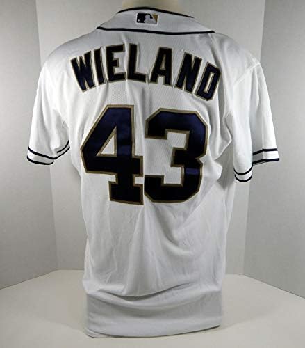 2014 San Diego Padres Joe Wieland 43 Jogo emitido White Jersey - Jogo usou camisas MLB