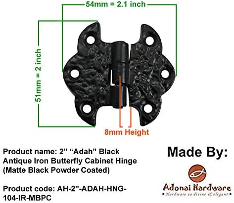 Hardware Adonai Adah Black Antique Iron Butterfly Delding