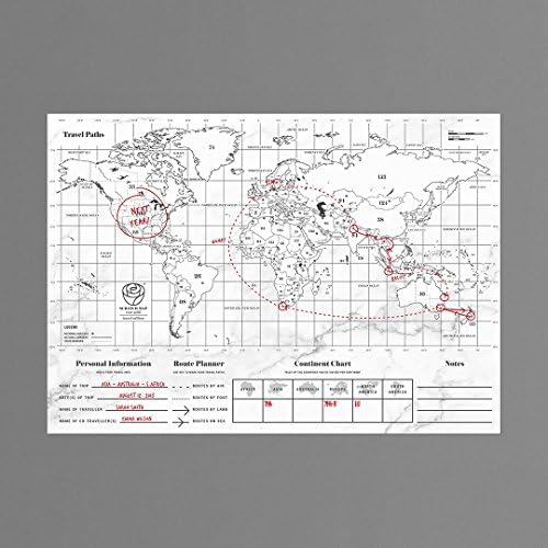 Luckies of London | Map Map Rose Gold Travel Edition | Art Scratch do mapa do mundo | Arranhe o mapa