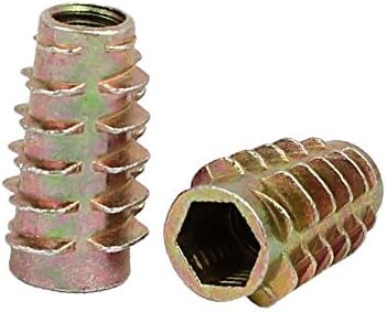 X-dree m6x20mm soquete hexágono inserir porcas de bronze 20pcs para móveis de madeira (tuercagonal roscada