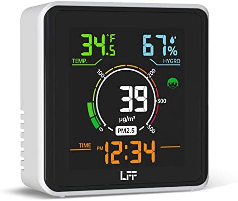 Monitor de qualidade do ar, detector LFF PM2.5, monitor de qualidade do ar interno, testador de temperatura
