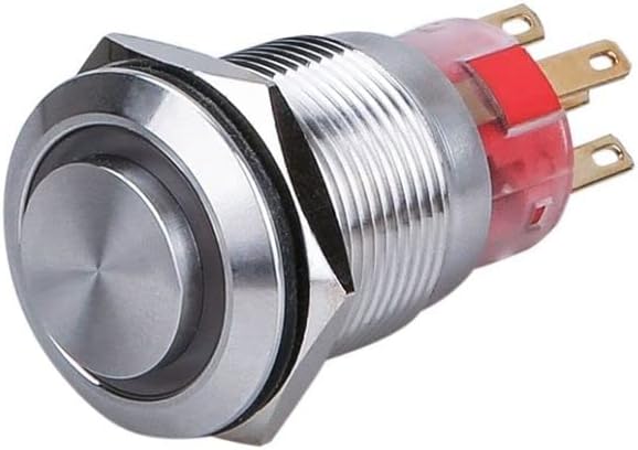 Chave de botão de metal anel 16 mm com lâmpada aço inoxidável Iniciar REFITAR LOCK AUTO