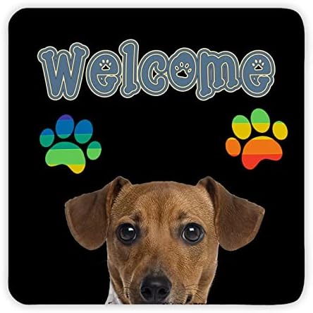 Funny Pet Dog Metal Tin Rin Welcome Welcome Pet Dog and Paw Print