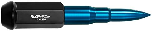 VMs Racing 14x1.5 32pc 124mm de porcas de aço forjado frio com marcadores estendidos azuis Dicas de