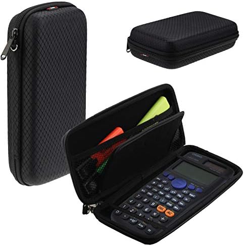 Calculadora de gráficos pretos da Navitech Case/tampa dura com bolsa de armazenamento compatível com o Casio