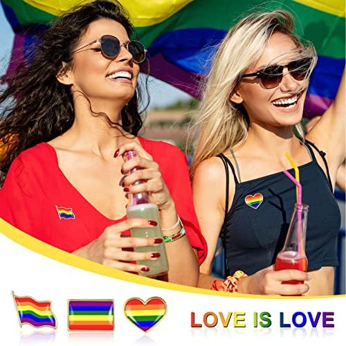48 PCs Pinos do orgulho gay Conjunto de pinos arco -íris pinos de lapela do arco -íris