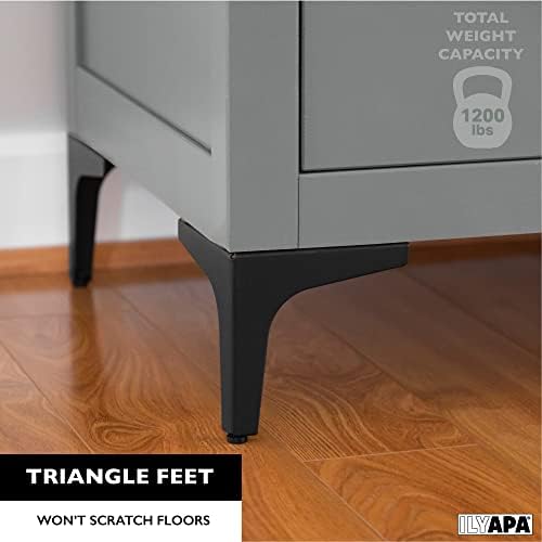 ILYAPA Triangular Metal Furniture Feet - Conjunto de 4 pretos de máscaras de 5 polegadas de 5 polegadas