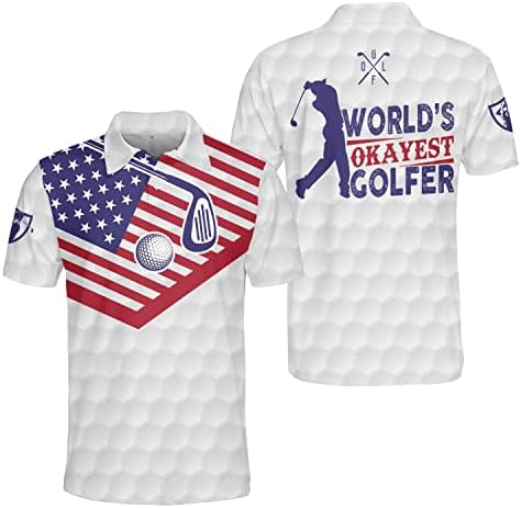 O Okfer Golfer mais engraçado personalizado camisetas de golfe louco para homens, camisas de golfe masculinas