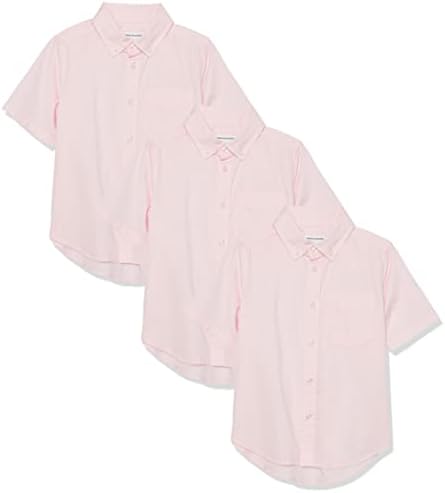 Essentials Boys 'Uniform Sleeve Camisetas de botão de popel de manga curta, pacote de 3