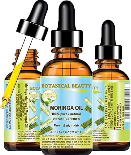 Moringa Oil - Moringa Oleifera Wild Growth Himalaia. puro/natural/não diluído/virgem/não refinado. 0,5 fl.oz.-