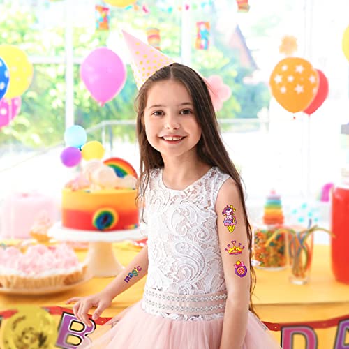 Leesgel 190pcs Kids Tattoos temporários para meninas, Unicorn Mermaid Tattoos adesivos de decorações de festas