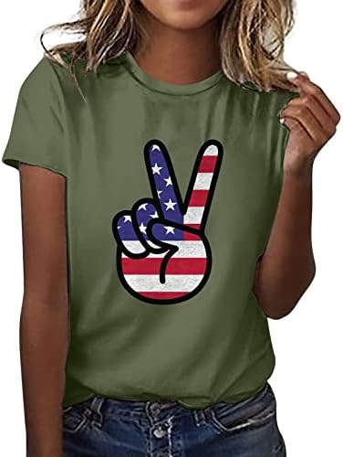 Pacote Independence Day Shirt Women Graphic T Sirts For Women Top Crewneck Scissor Scissor Print