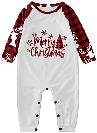 Pijama de Natal para Família 2022 Carta de Feliz Natal Impressão PJS Conjuntos Combinantes Decorações de Natal