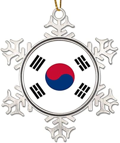Coréia do Sul Christmas Metal Metal Snowflake Ornamentos Xmas Ornamentos patrióticos Country Sull