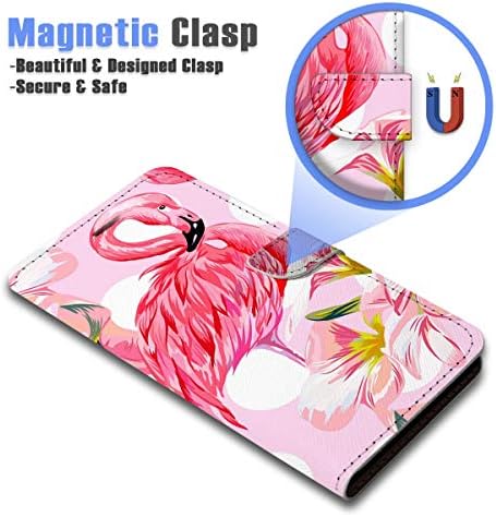Para iPhone XR, capa de capa de carteira de flip de flip, A21812 Flor Tropical Flamingo 21812