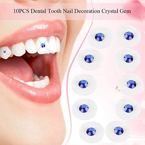 10pcs/caixa de cristal dental, cristal transparente gem shinestone dente de dente de dente decoração