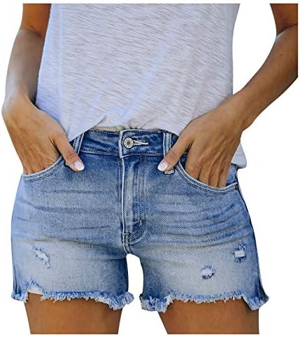 Shorts de jeans femininos Casual Summer High Shorts Jeans de Denim Estado de Vacados de Vacados Praia