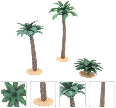 Cabilock 3pcs Coconut Tree Artificial Aquarium Plants Ornament Mini Artificial Palm Tree Tree