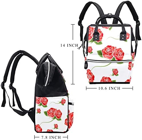 Rosas Backpack Backpack Baby Nappy trocando sacolas Multi Função Bolsa de viagem de grande capacidade