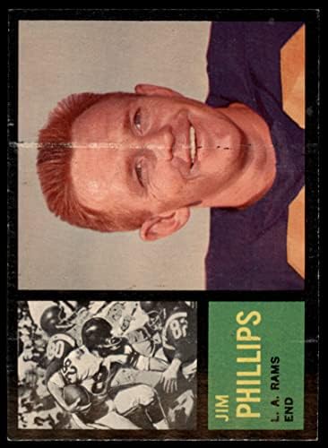 1962 Topps 81 Jim Phillips Los Angeles Rams VG/Ex Rams Auburn