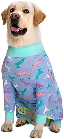 Pijama de cão miaododo macacão para cães médios grandes, cães leves PJS roupas de vestuário, camisa