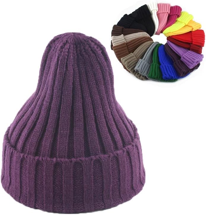 Autumn Winter Feanie Capinho de chapéu de malha macia para homens BONNET SOLID COLE