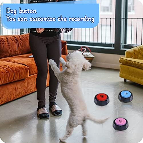 Conjunto de botões de treinamento de cães do Boskey 6, inclui 25 adesivos, botões de cão guia