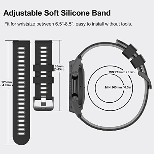 Banda de 22mm Galaxy Watch 3 45mm, Soft Silicone Galaxy Watch Bands 46mm Compatível para Samsung Gear S3