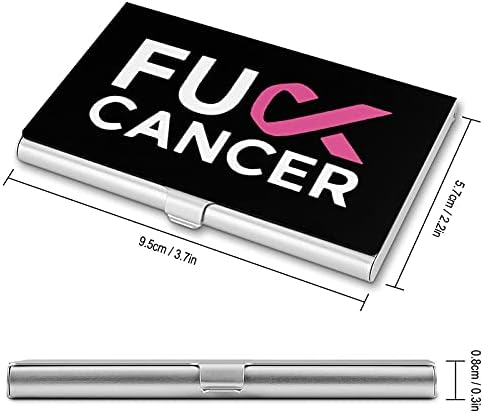 Foda -se câncer de mama câncer de mama rosa impressão cartão de visita caixa de metal titular carteira de bolso