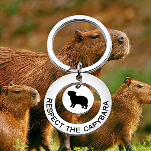 OKEYCH Capybara Amante Presente Respeite o Capybara Keychain