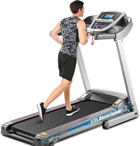 Ancheer esteira, 3,25hp Treadmills dobráveis ​​com inclinação, aplicativo de fitness, alto -falante Bluetooth