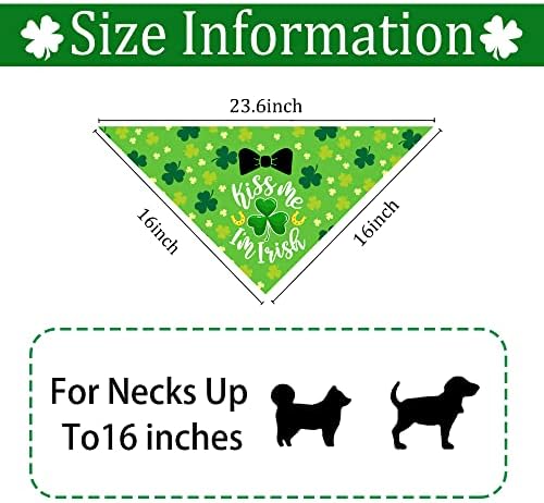 St Patricks Day Dog Bandana, Saint Patricks Presentes de bandanas de cães pequenos para cães médios, trevo