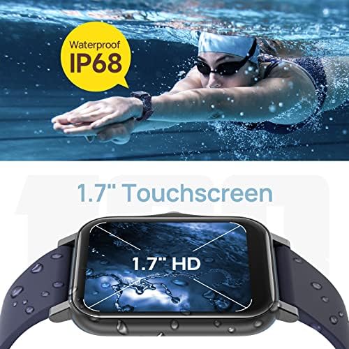Rastreador de fitness Smart Watch for Mulher Men, IP68 à prova d'água, tela sensível ao toque de 1,7
