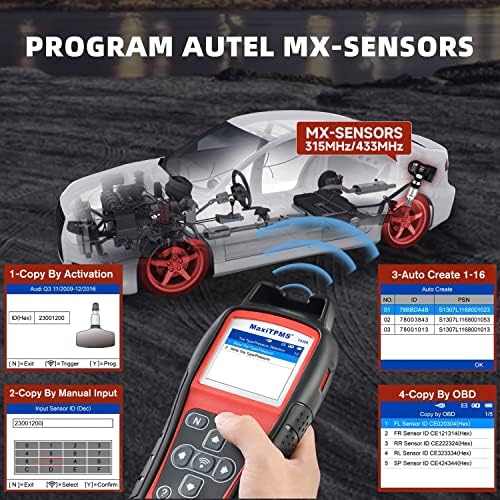 AUTEL TS508 MAXITPMS Relearn Tool Atualizada de TS501, TS408, Programa MX-Sensors, Ative/Relearn todos os sensores,