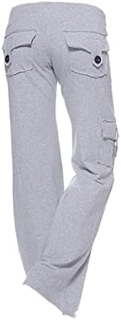 calça de cargo de pernas largas para mulheres de uso calças de treino com bolsos calças de ginástica com cintura