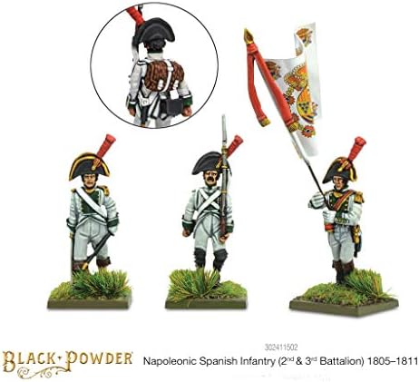 Senhor da guerra em pó preto Infantaria Espanhola 2º e 3º Batalhão 1805-1811 Kit de Modelo de