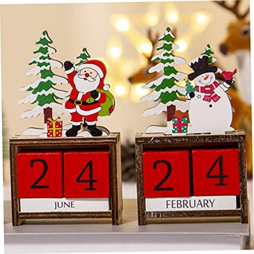 Nolitoy 5 Define nova contagem regressiva mesa de Natal mesa de trabalho decoração de escritório calendário advento