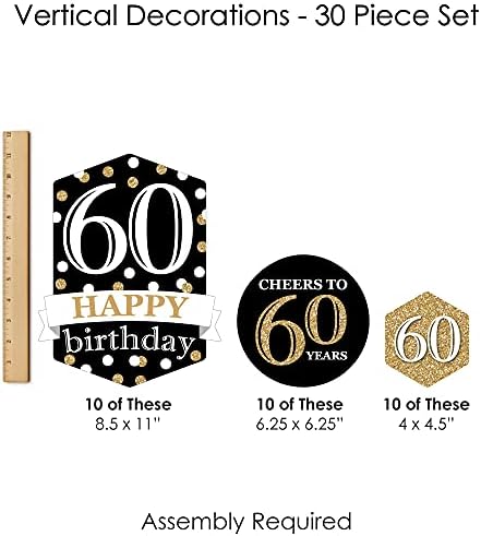 Grande ponto de felicidade adulto 60º aniversário - Gold - festa de aniversário pendurando decorações