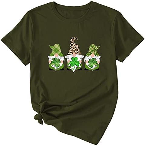 Camisa engraçada do dia de St Patrick para mulheres verdes shamrock gráfico de manga curta camisetas