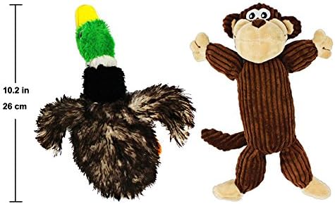 Jalousie 5 Pack Dog Toys Squeaky Three sem brinquedos de recheio e dois pelúcias com recheio para pequenos animais