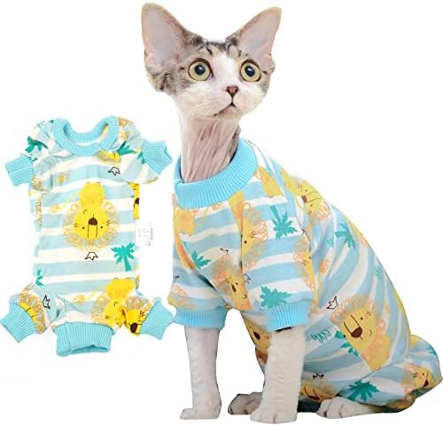 Roupas de gato sem pêlos de brinquedos, camisetas de algodão de verão de pmi-gato de gato de estimação