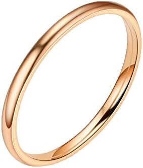 Anel de casamento de anel de aço de titânio feminino simples anel de casamento delicado para meninas
