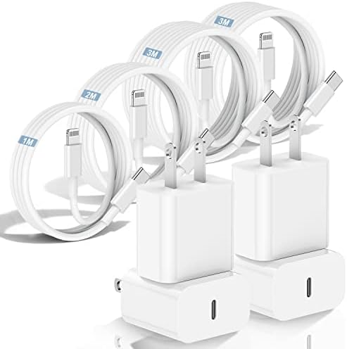 [4pack] iPhone 14 13 12 Carregador rápido, 3ft/6ft/10 ft USB C para um cabo de raios com Apple 20W Repid USB C