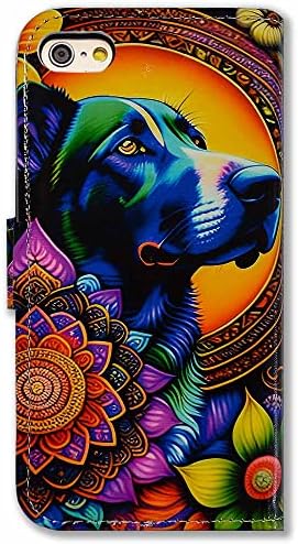 BCOV iPhone SE 3rd Gen 2022 Case, colorido Mandala Dog Flor Flip Phone Caixa Caixa de carteira