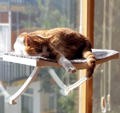 Cama de gato para janela e parede, terraço de gato com copos de sucção, rede de gatos, com capacidade
