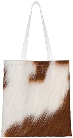 Bacha de impressão de vaca bzaxxqi, bolsa de ombro de couro de vaca para mulheres sacolas de
