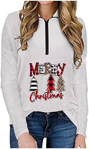 Plus Size Crewneck Sweatshirt Zipper Merry Christmas Tanks Tops vintage Tops casuais de negócios