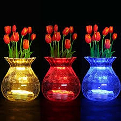 Jytrend Super Bright LED Floral Tea Light Submersible Lights for Party Wedding