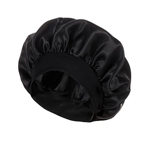 Capato de cetim com banda macia elástica ampla, banda de cabelo de chapéu de chapéu de sono de seda para mulheres